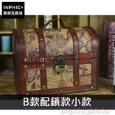 INPHIC-木箱攝影道具密室裝飾家居復古擺設地圖仿古-B款配鎖款小款